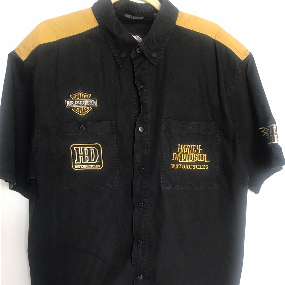 Harley Davidson Button Down Shirt Sleeve Shirt XL